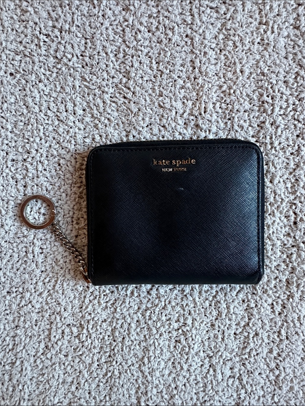 Kate Spade Black Small Zip-Around Wallet